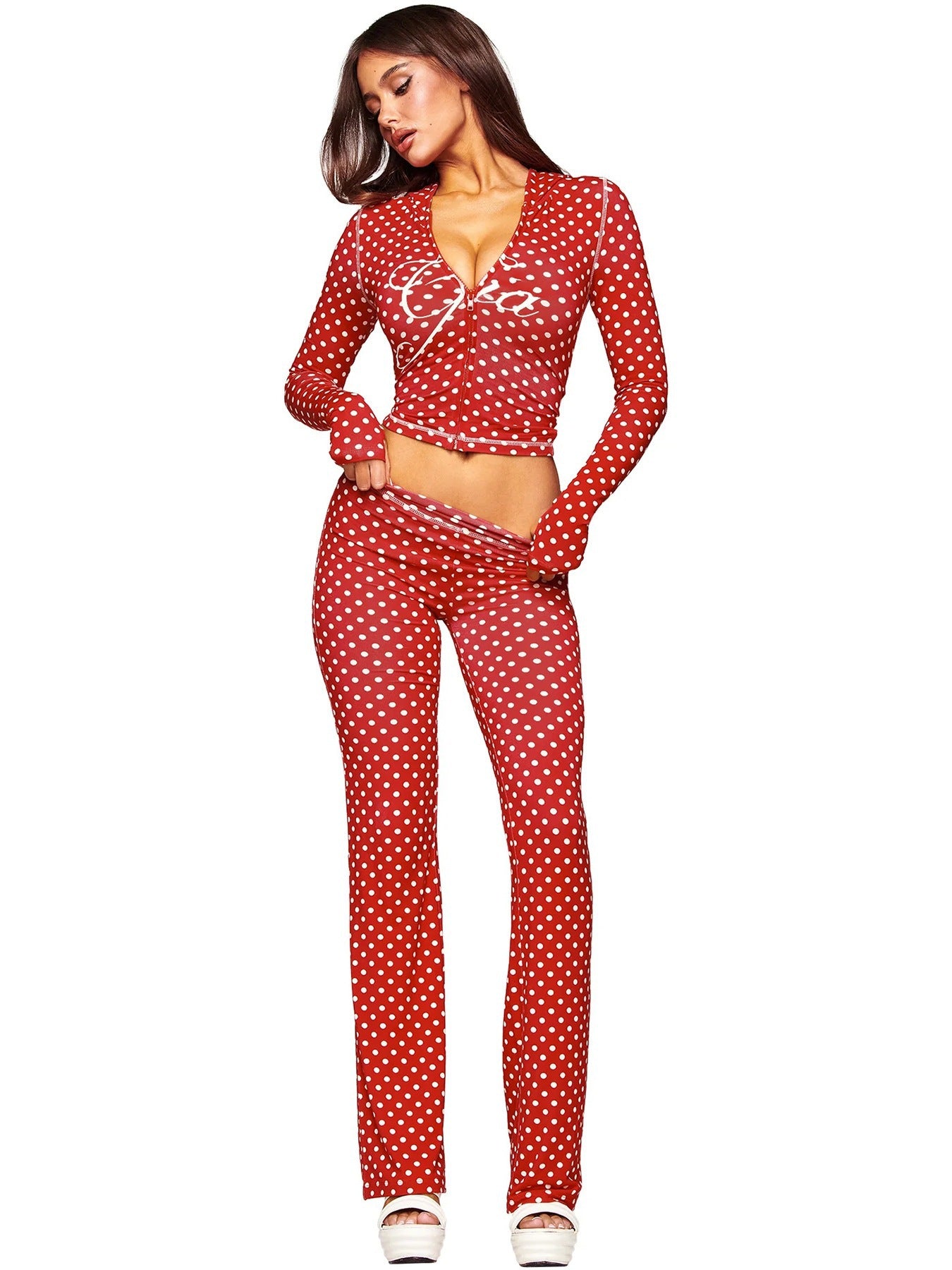 Women Printed Hooded Long Sleeve Two-Piece Set