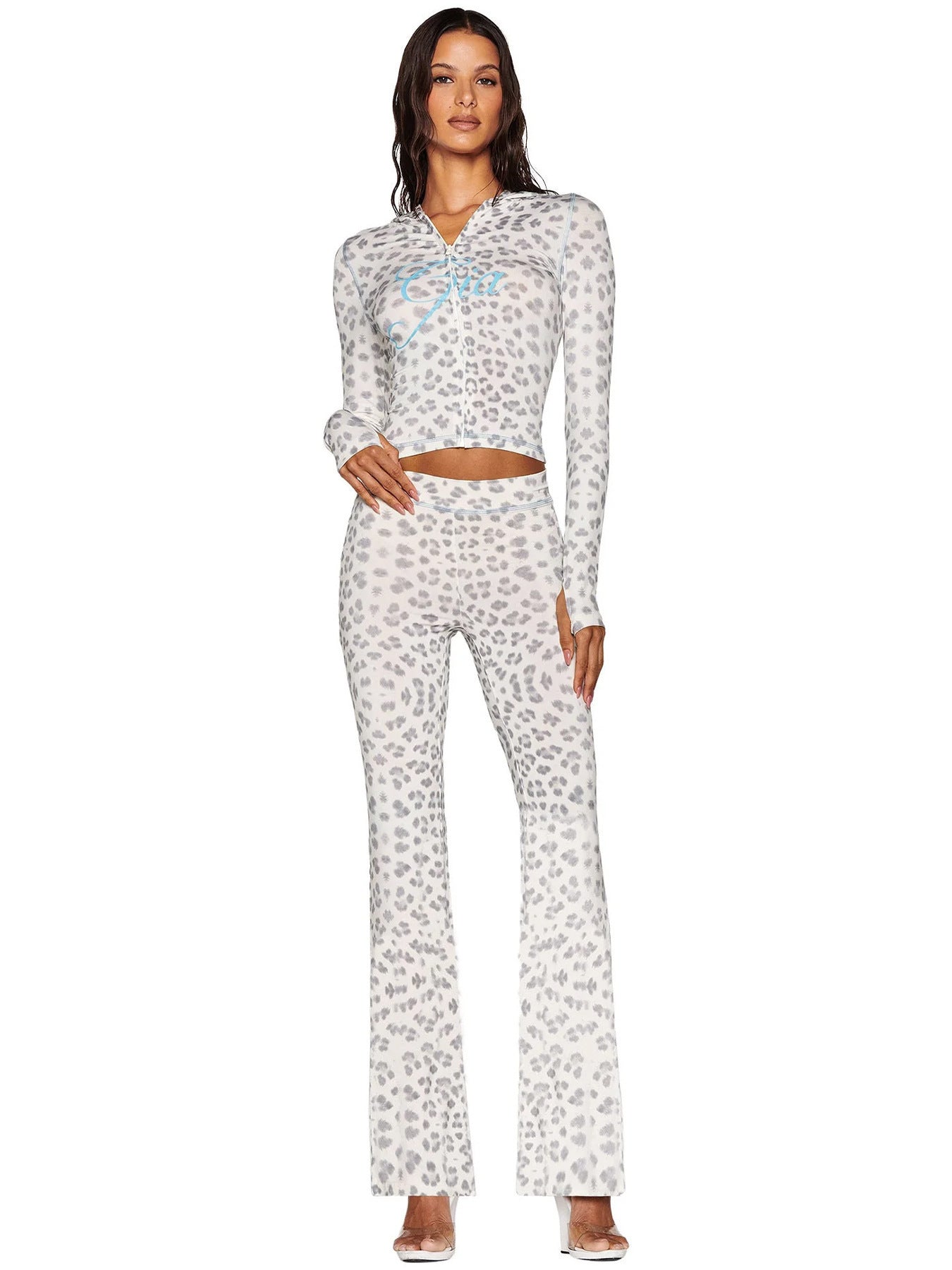 Women Printed Hooded Long Sleeve Two-Piece Set
