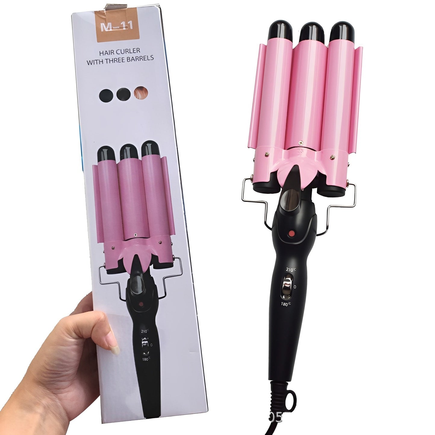 Three Barrel Hair Curler Ceramic Wave Styling Iron