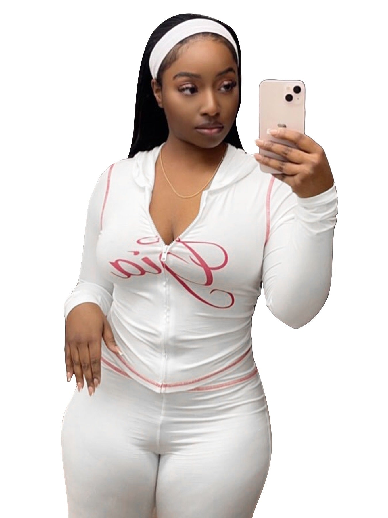 Women Printed Hooded Long Sleeve Two-Piece Set