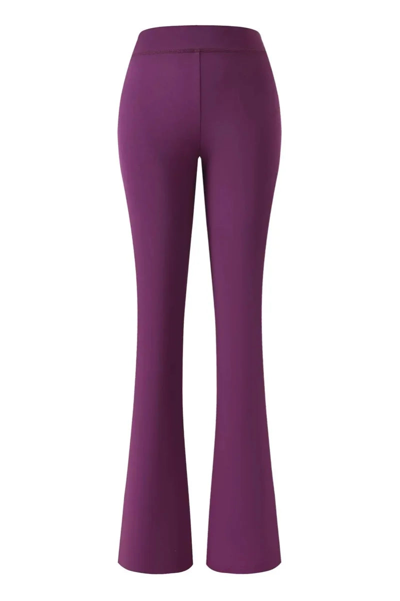 Zip-Up Long Sleeve Top & Low Waist Micro Flared Pants