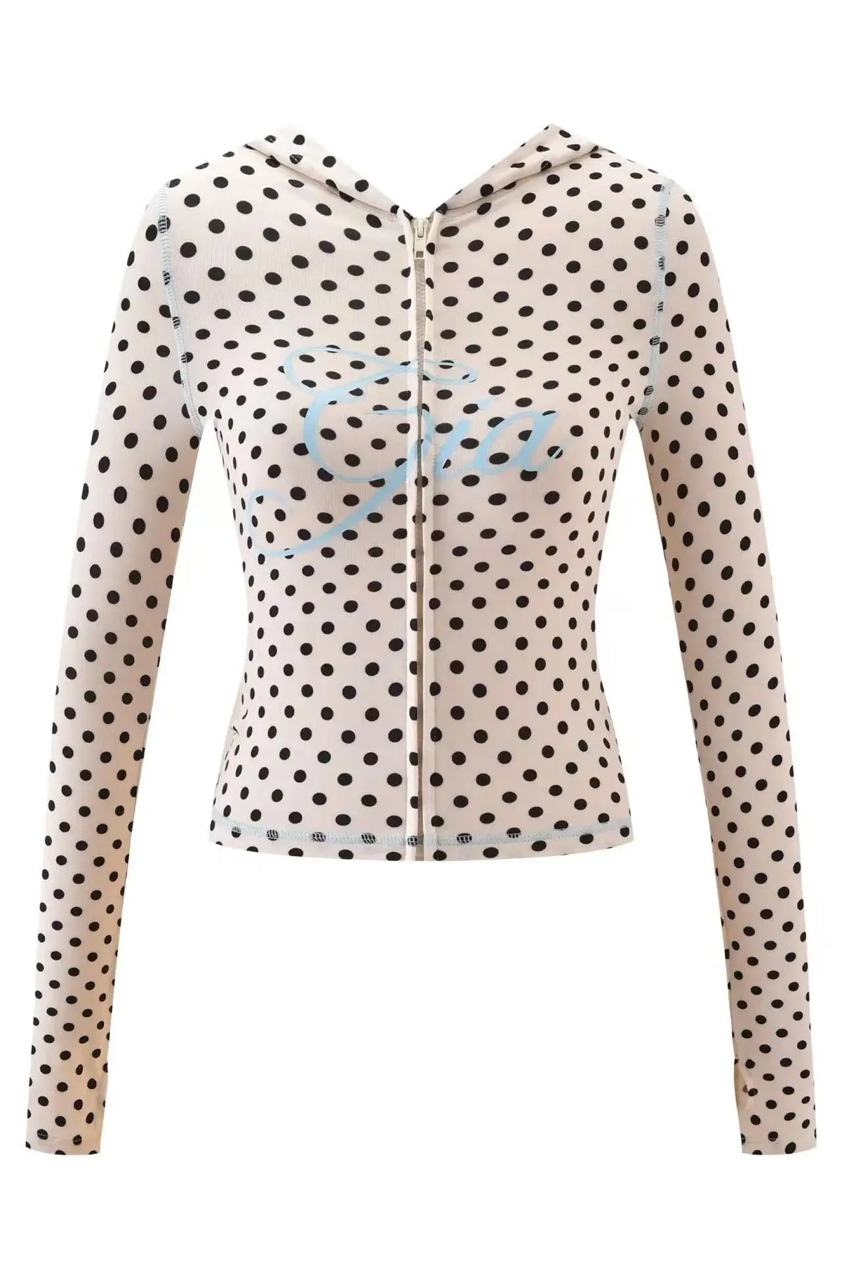 Zip-Up Long Sleeve Top & Low Waist Micro Flared Pants