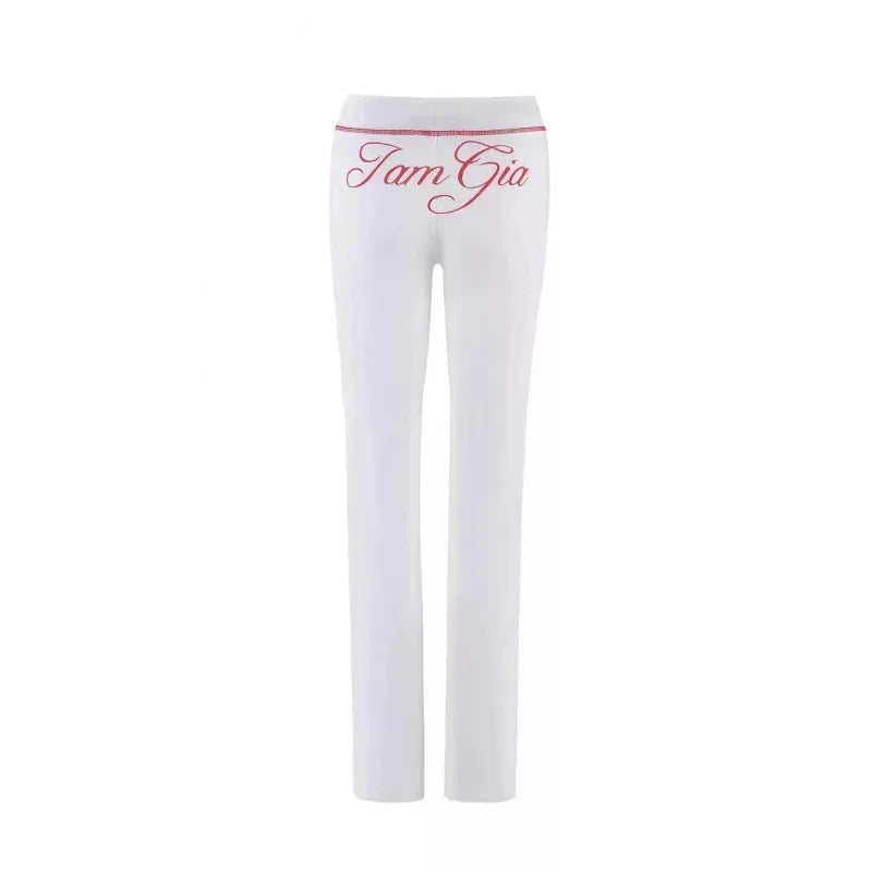 Zip-Up Long Sleeve Top & Low Waist Micro Flared Pants