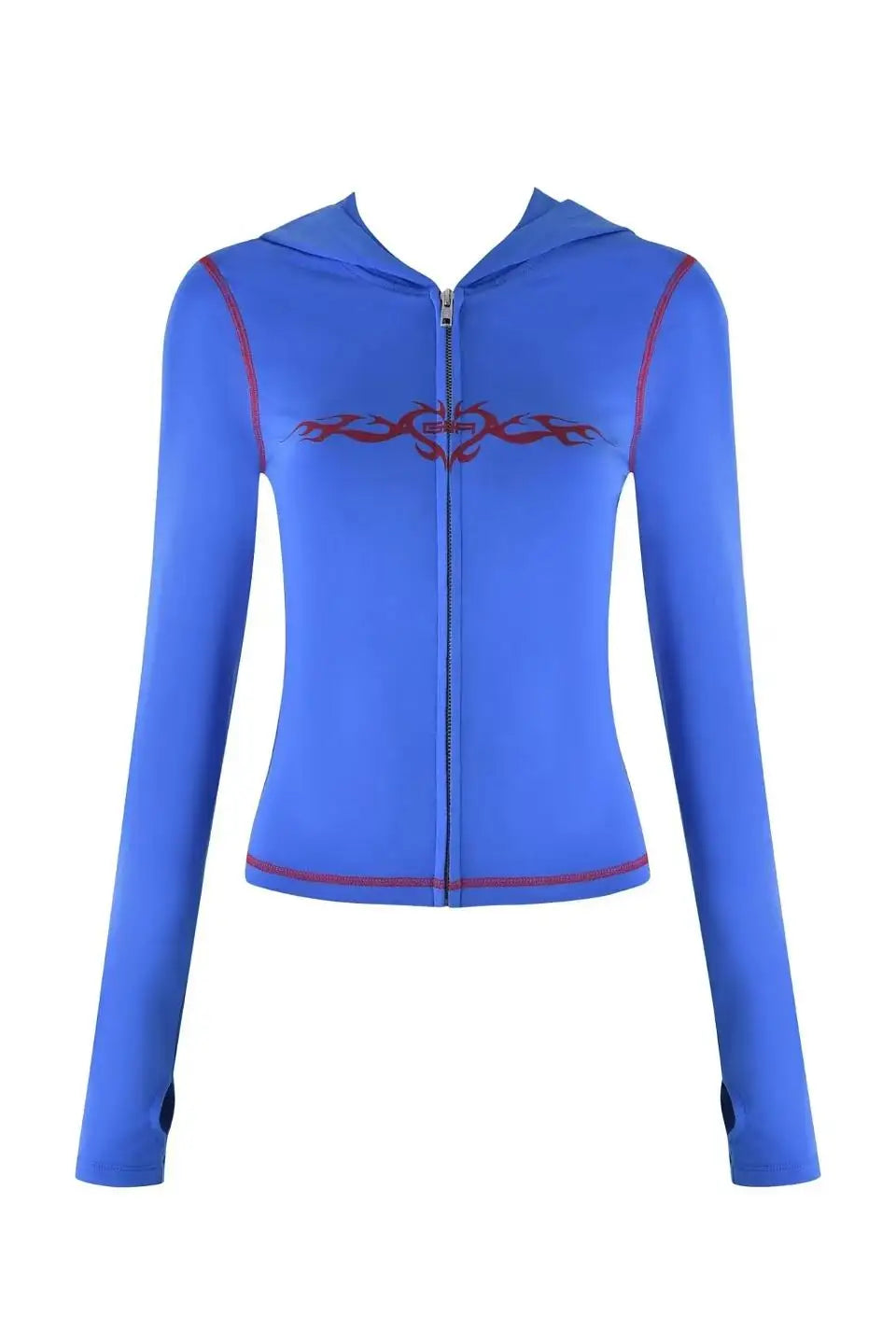Zip-Up Long Sleeve Top & Low Waist Micro Flared Pants