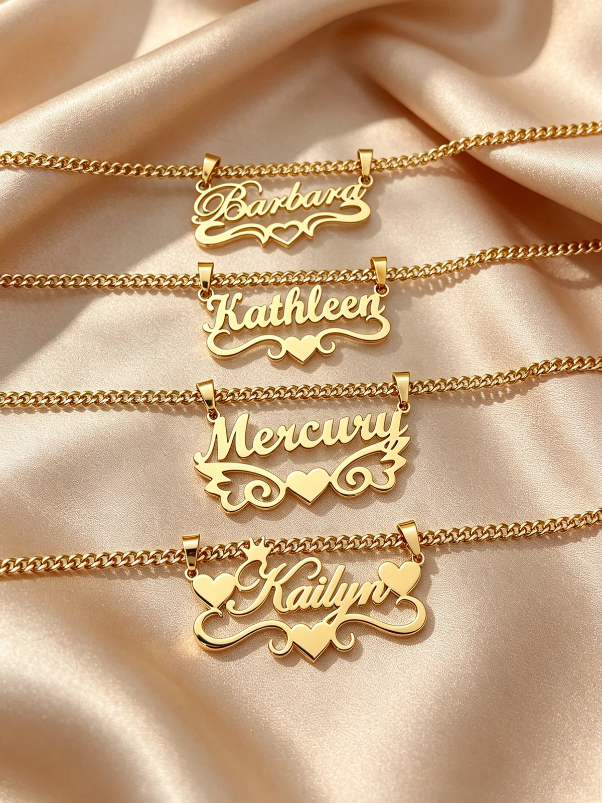 Personalized custom name jewelry necklace 18k gold stainless steel