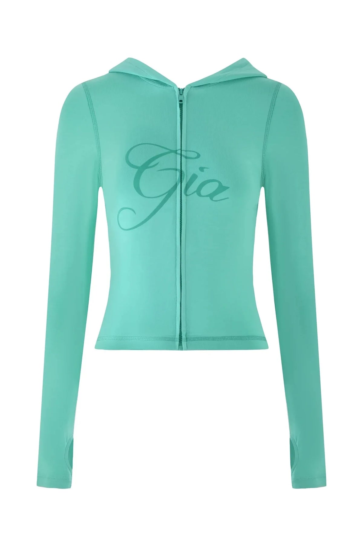 Zip-Up Long Sleeve Top & Low Waist Micro Flared Pants