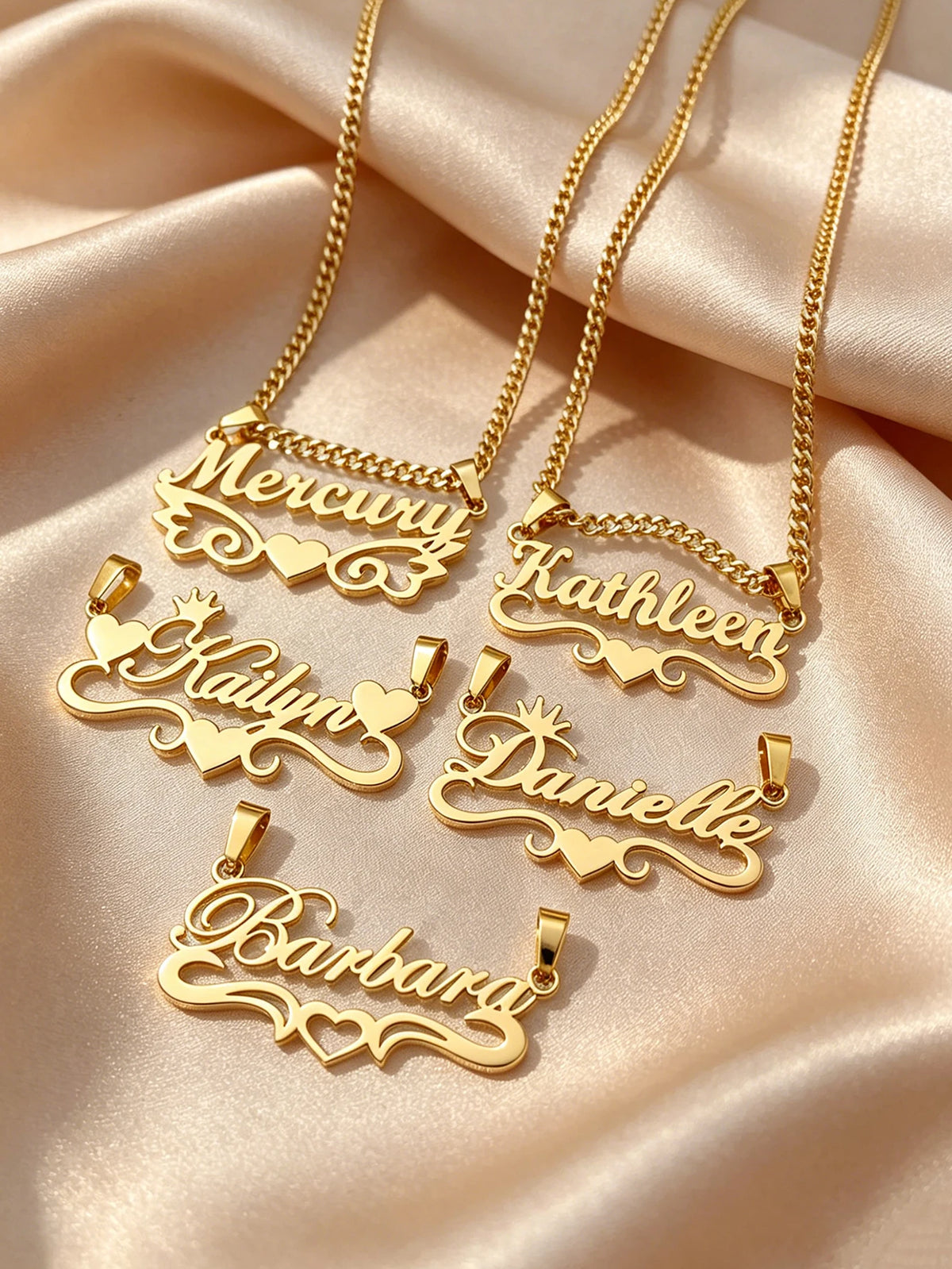 Personalized custom name jewelry necklace 18k gold stainless steel
