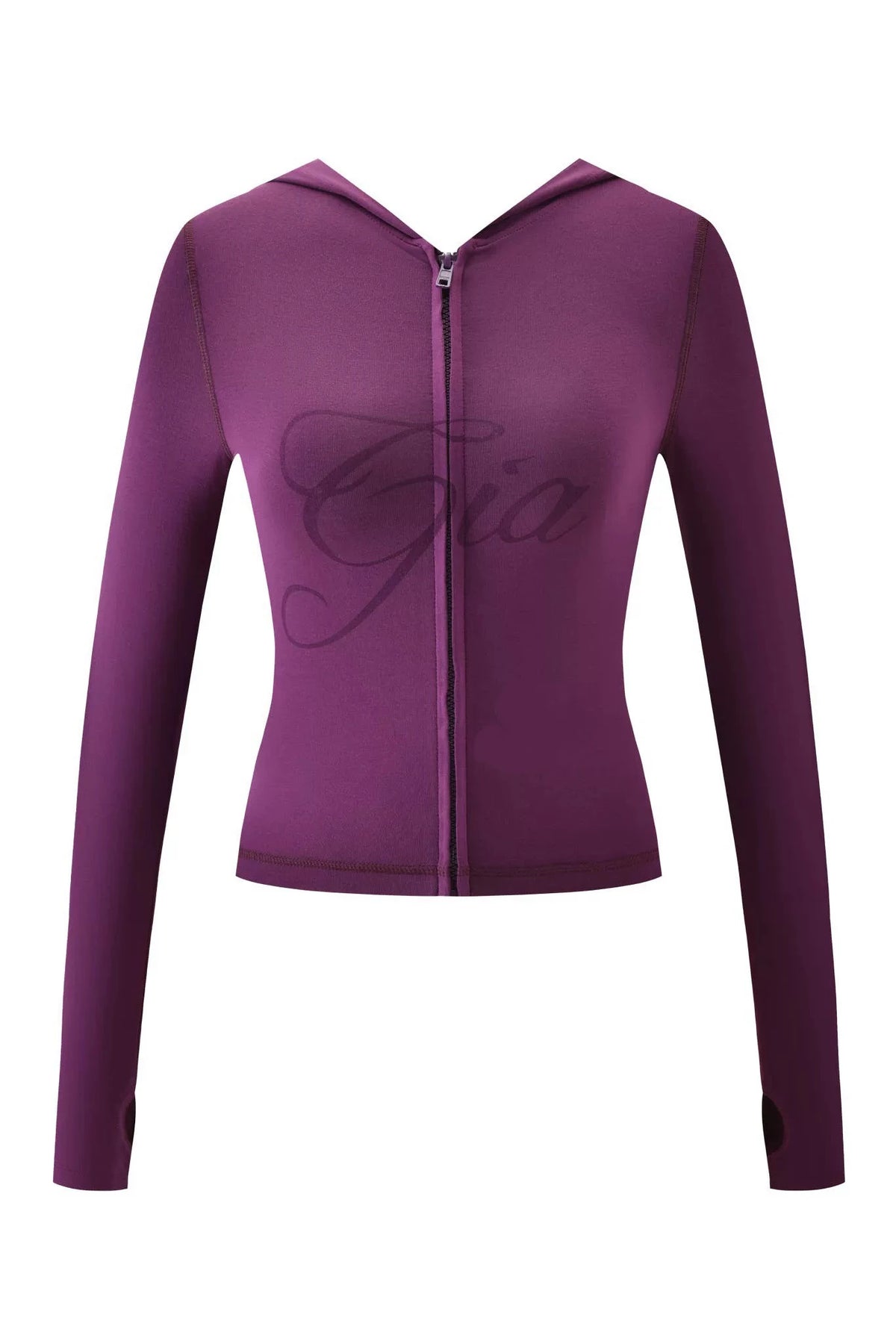 Zip-Up Long Sleeve Top & Low Waist Micro Flared Pants