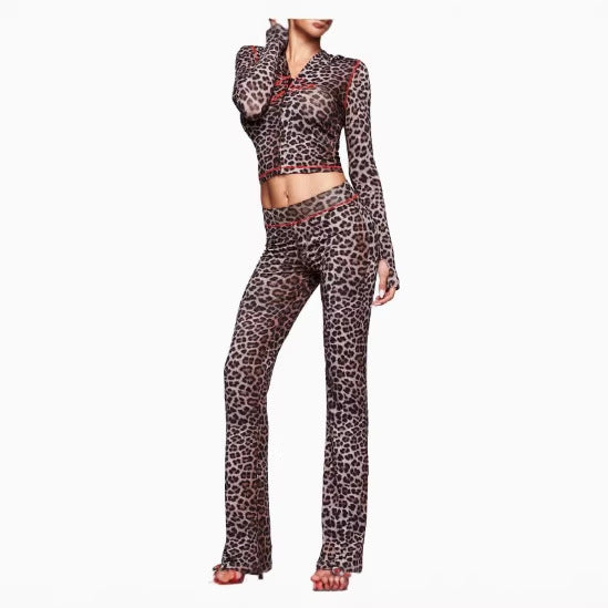 Women Printed Hooded Long Sleeve Two-Piece Set